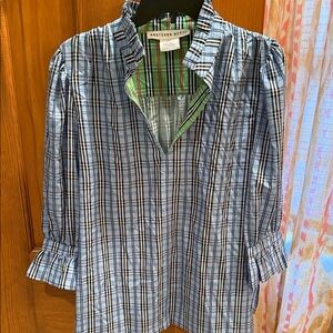Gretchen Scott Multicolor Plaid Blouse